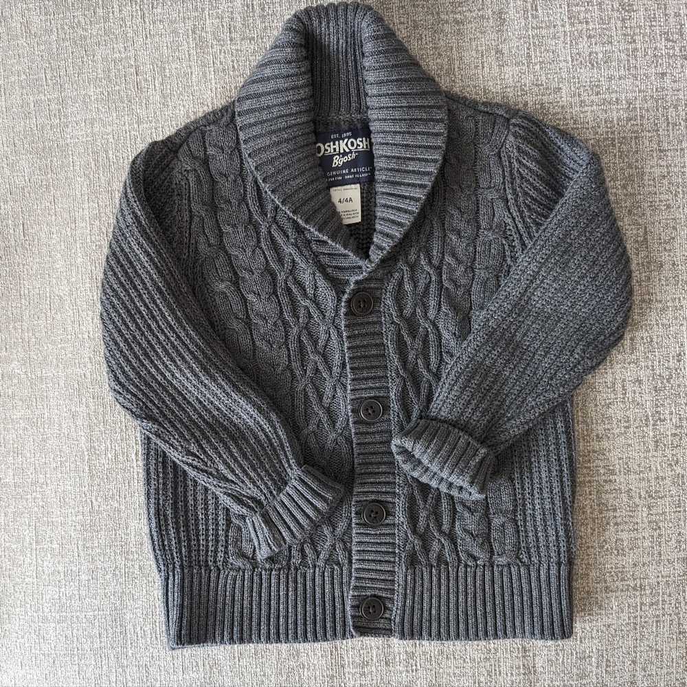 Kids toddler grey knit cardigan